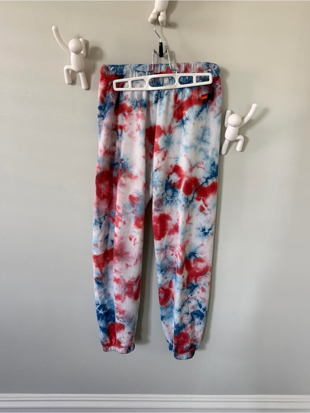 Aviator Nation Tie-Dye Jogger Pants - Red, Blue & White